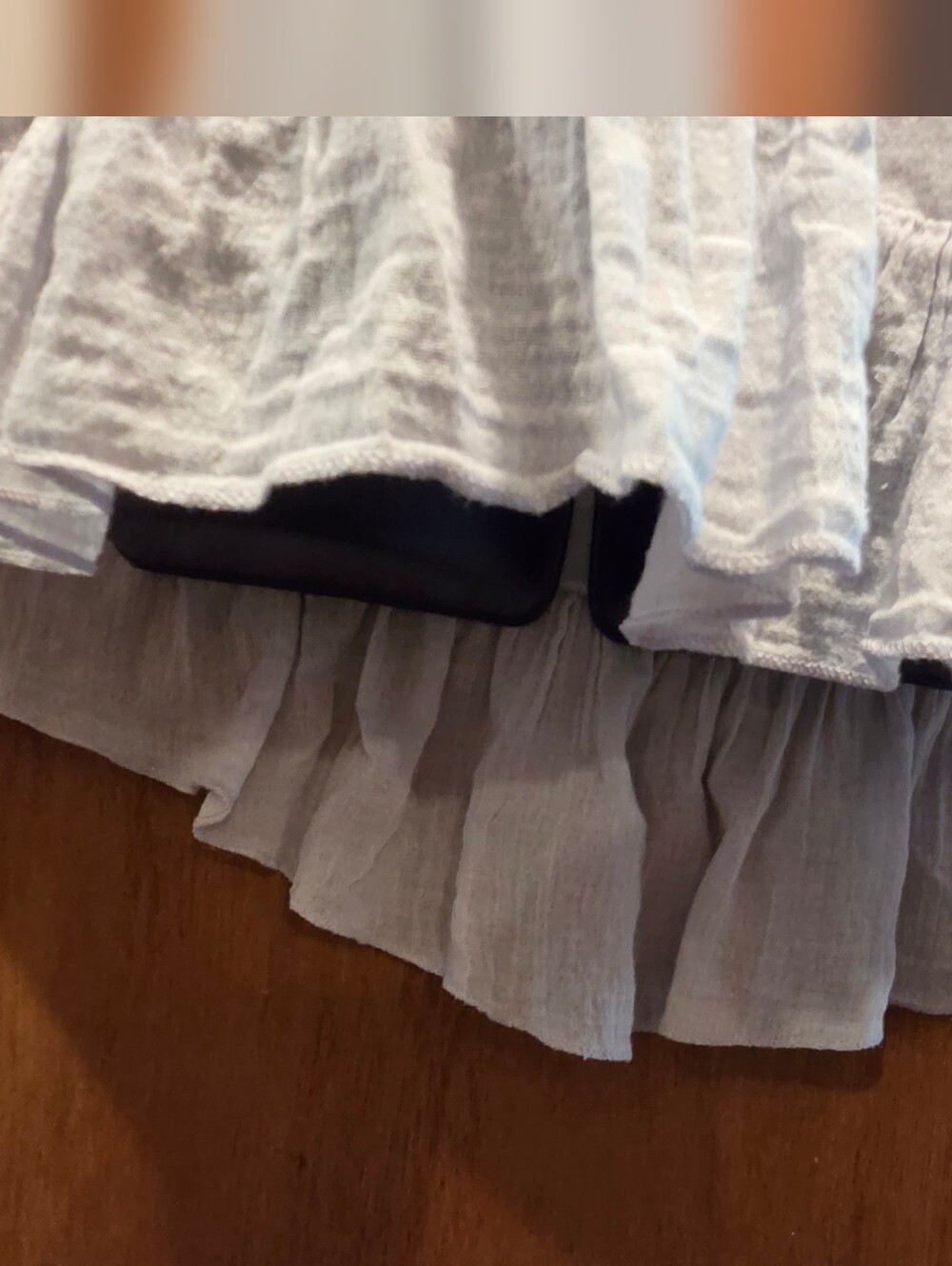 Topshop Light Lavender Cotton Linen Ruffle-Hem Long Tank Top Sz6 - Picture 4 of 6